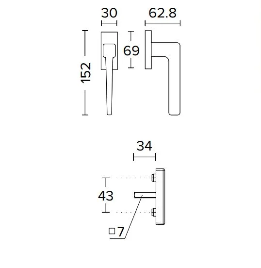 Γρυλόχερο Ανοιγοανακλυνόμενου Παραθύρου Νίκελ-Ματ 15.2×3.0cm 1495 - Image 2