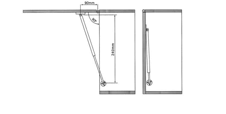 Κομπάσο Αμορτισέρ Άνω Πόρτας Με Clip 24.0cm 04-09-1 (Σε 5 Διαστάσεις)