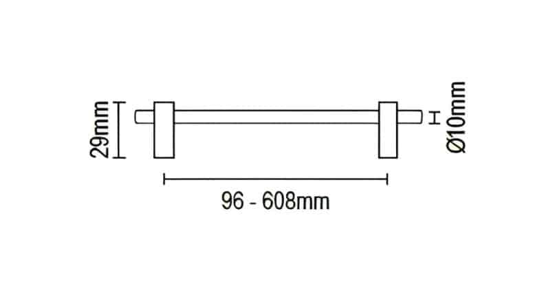 Λαβή Επίπλου Νίκελ-Ματ/Χρώμιο 05.71 Φ10mm ΜΑΣΙΦ INOX (Σε 7 διαστασεις)